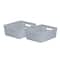 Simplify Medium Gray Wicker Storage Bin, 2ct.